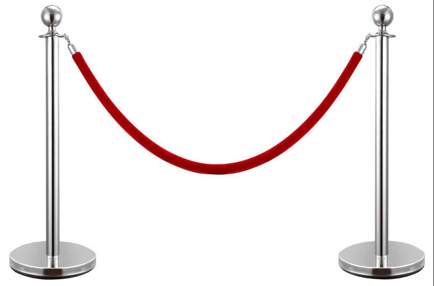 Silver Stanchions with Red Velvet Ropes