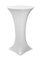 Round Cocktail Bar Height Table Cover - White Stretch Spandex