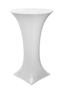 white spandex stretch cocktail bar height table covers for rent bradenton lakewood ranch
