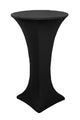 Round Cocktail Bar Height Table Cover - Black Stretch Spandex