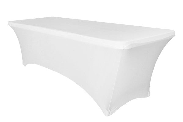 6' Table Cover - White Stretch Spandex